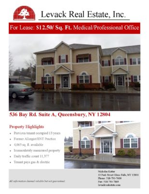 Queensbury Office - 536 Bay Rd. Suite A - Levack Real Estate
